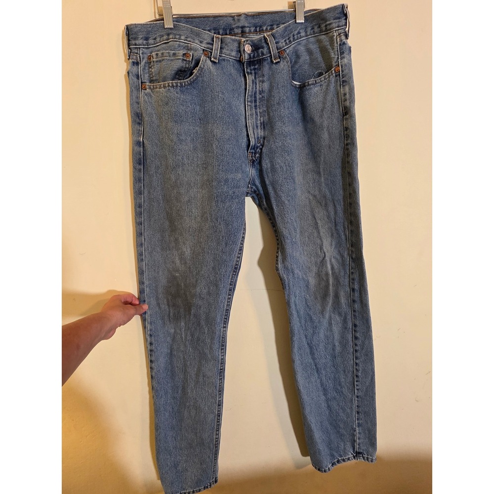 Levis 505 Regular Fit Jeans Mens 36x34 Medium Wash Blue Straight Leg Denim*READ*